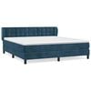 vidaXL Sommier &agrave; lattes de lit et matelas Bleu fonc&eacute; 180x200cm Velours