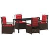vidaXL Ensemble de salle &agrave; manger pour jardin 5 pc Marron polyrotin