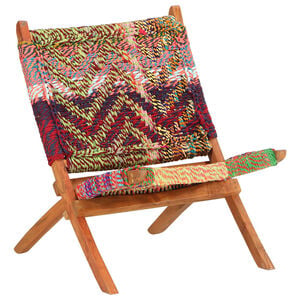 vidaXL Chaise pliante Chindi en tissu multicolore