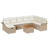 vidaXL Ensemble de canap&eacute; de jardin 9 pc Beige polyrotin