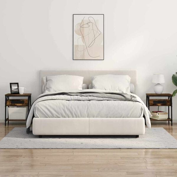 vidaXL Cabinet de chevet 2 pcs Ch&ecirc;ne fum&eacute; 38 x 30 x 48 cm