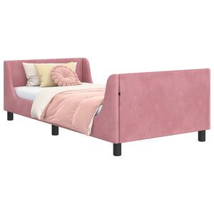 vidaXL Cadre de lit pour enfants avec t&ecirc;te de lit Rose 80 x 200 cm