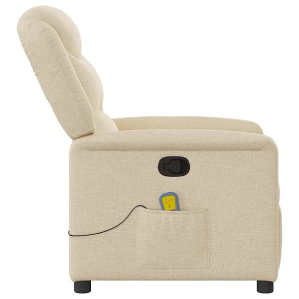 vidaXL Fauteuil de massage inclinable Cr&egrave;me Tissu