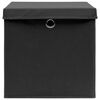 vidaXL Boîtes de rangement avec couvercles 4 pcs 28x28x28 cm Noir