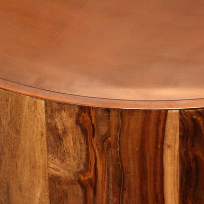 vidaXL Table basse Bois massif de Sesham et acier 68 cm