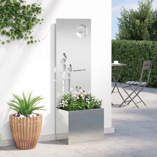 vidaXL &Eacute;cran de confidentialit&eacute; de jardin Fretwork Argent&eacute; 50 x 140 cm