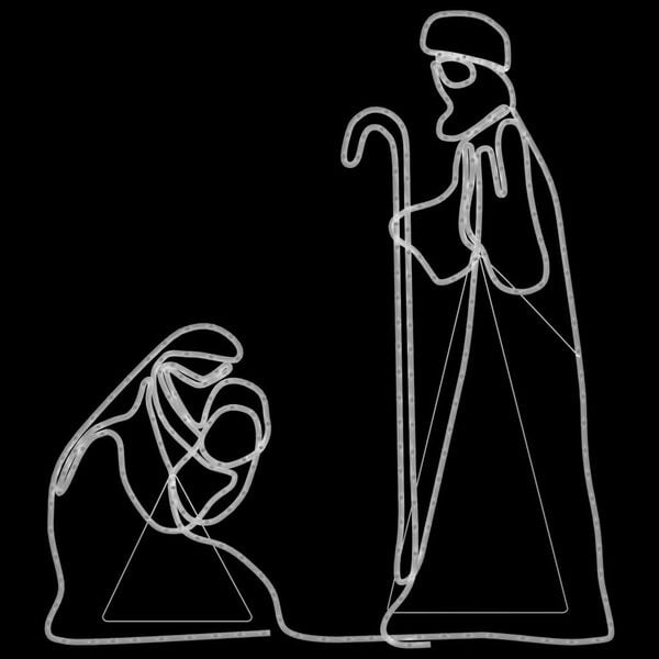 vidaXL Figurine de No&euml;l Marie et Joseph avec 264 LED 40x55 et 38x100cm