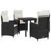 vidaXL Ensemble de salle &agrave; manger pour jardin 5 pc Noir et blanc cr&egrave;me