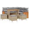 vidaXL Ensemble de canap&eacute; de jardin 9 pcs Beige et Gris clair