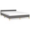 vidaXL Cadre de lit sans matelas gris fonc&eacute; 140x190 cm tissu