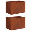 vidaXL Cache-pot de jardin 2 pc Rouill&eacute; 50 x 40 x 40 cm Acier patin&eacute;
