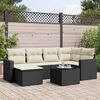 vidaXL Salon de jardin 7 pcs avec coussins noir r&eacute;sine tress&eacute;e