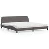 vidaXL Lit avec matelas Dover gris 200x200 cm similicuir