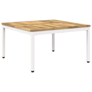 vidaXL Table basse Blanc 80 x 80,5 x 45 cm Bois d'Acacia Massif