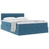 vidaXL Lit de Rangement avec matelas Bleu fonc&eacute; 140 x 200 cm Velours