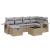 vidaXL Salon de jardin avec coussins 7pcs m&eacute;lange beige r&eacute;sine tress&eacute;e
