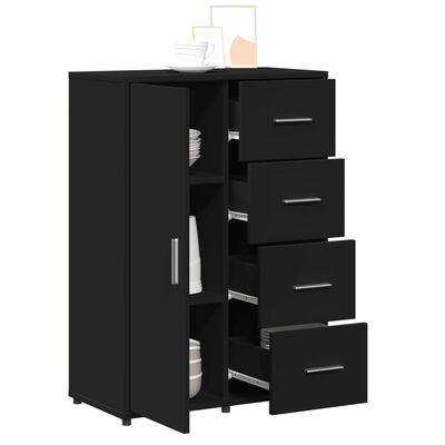 vidaXL Buffets 2 pcs noir 60x31x84 cm bois d'ingénierie