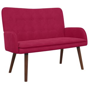vidaXL Sofa 2 places Bordeaux 115 x 61 x 87 cm Velours