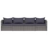 vidaXL Meuble de jardin 4 pcs avec coussins Gris R&eacute;sine tress&eacute;e