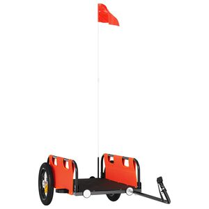 vidaXL Remorque de v&eacute;lo orange tissu oxford et fer