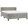 vidaXL Sommier &agrave; lattes de lit et matelas Gris clair 140x190cm Velours