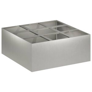 vidaXL Cache-pot de jardin Argent&eacute; 100 x 100 x 20 cm Acier inoxydable