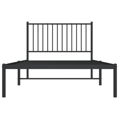 vidaXL Cadre de lit métal sans matelas avec tête de lit noir 100x200cm