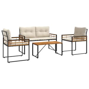 vidaXL Ensemble de meubles d'ext&eacute;rieur 4 pc Cr&egrave;me