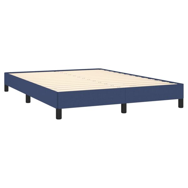 vidaXL Cadre de lit sans matelas bleu 140x200 cm tissu