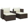 vidaXL Salon de jardin 5 pcs avec coussins R&eacute;sine tress&eacute;e Marron
