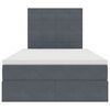 vidaXL Lit avec rangement et matelas Gris fonc&eacute; 120 x 190 cm Velours