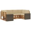 vidaXL Ensemble de canap&eacute;s d'ext&eacute;rieur 6 pc Naturel et Beige Polyester