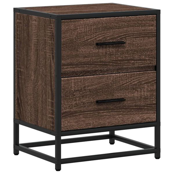 vidaXL Table de chevet ch&ecirc;ne marron 40x31x50 cm bois d'ing&eacute;nierie