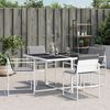 vidaXL Chaises de jardin avec coussins lot de 4 blanc acier/textilène