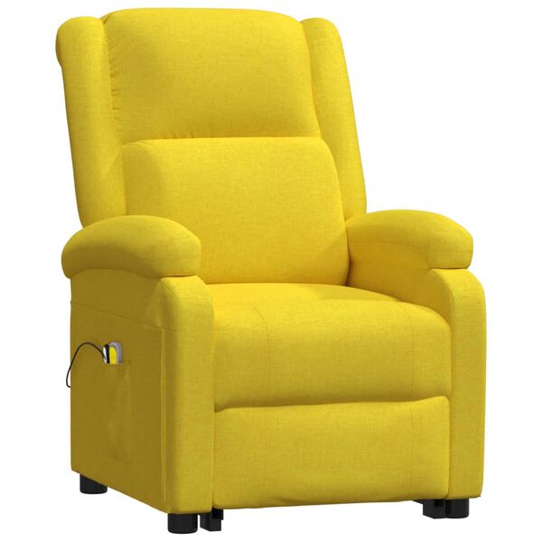 vidaXL Fauteuil de massage Jaune clair Tissu