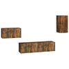 vidaXL Ensemble de meubles TV 4 pcs Ch&ecirc;ne fum&eacute; Bois d'ing&eacute;nierie