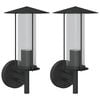 vidaXL Appliques murales d'ext&eacute;rieur 2 pcs noir acier inoxydable