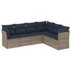 vidaXL Ensemble de canap&eacute; de jardin 6 pcs avec coussins gris r&eacute;sine tress&eacute;e