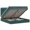 vidaXL Lit coffre avec matelas et LED Vert fonc&eacute; 180 x 200 cm Velours