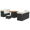 vidaXL Ensemble de canap&eacute; de jardin 8 pc Noir polyrotin