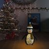 vidaXL D&eacute;coration de No&euml;l pingouin &agrave; LED Tissu de luxe 60 cm