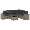 vidaXL Salon de jardin avec coussins 7 pcs gris r&eacute;sine tress&eacute;e