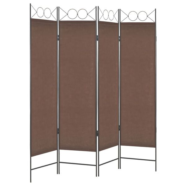 vidaXL Cloison de s&eacute;paration 4 panneaux Marron 160 x 180 cm