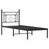 vidaXL Cadre de lit m&eacute;tal sans matelas avec t&ecirc;te de lit noir 75x190 cm