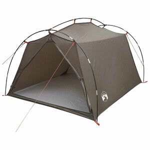 vidaXL Tente tunnel 2 personne Marron et gris