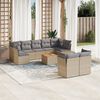 vidaXL Salon de jardin avec coussins 10 pcs beige r&eacute;sine tress&eacute;e