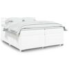 vidaXL Sommier &agrave; lattes de lit avec matelas Blanc 200x200cm Similicuir