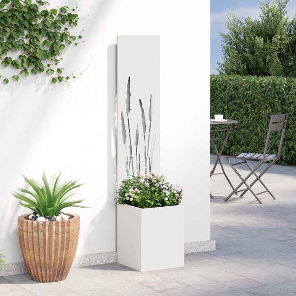 vidaXL &Eacute;cran de confidentialit&eacute; de jardin Fretwork Blanc 32 x 140 cm