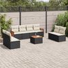 vidaXL Salon de jardin 9 pcs avec coussins noir r&eacute;sine tress&eacute;e