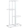 vidaXL Support pour plantes 4 niveaux 43x22x76 cm Blanc M&eacute;tal
